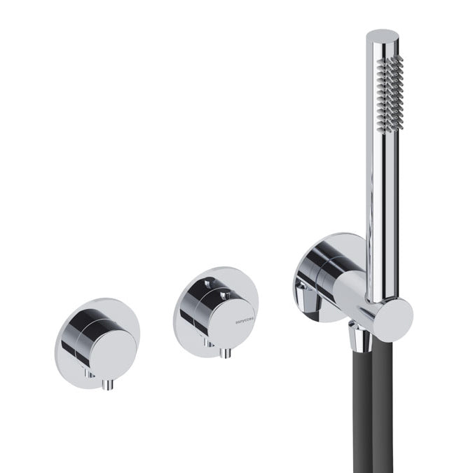 Loop - Kit thermostatique de douche mural + douche de tête + douchette